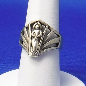 Sterling Silver Ring, Handmade, 7 1/2